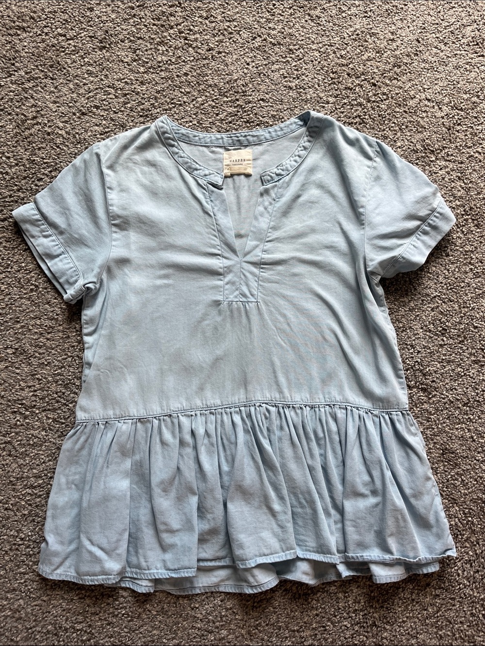 Chambray peplum top